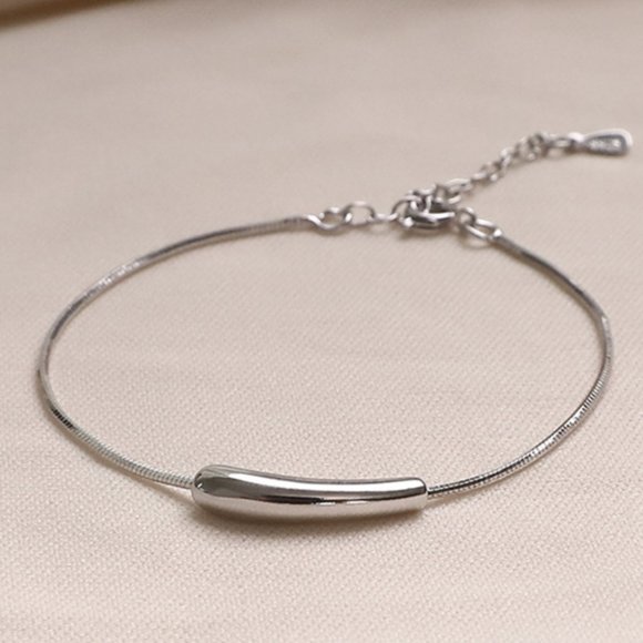 Jewelry - #NEW 925 Sterling Silver Simple Bar Bracelet A